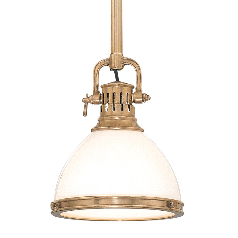 Randolph Large Pendant Light by Hudson Valley Lighting, Adjustable 21-75.5", Opal Glass Shade, 150W E26 Bulb