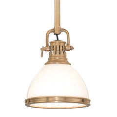 Randolph Large Pendant Light by Hudson Valley Lighting, Adjustable 21-75.5", Opal Glass Shade, 150W E26 Bulb