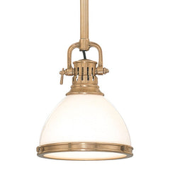 Hudson Valley Lighting Randolph Pendant Light, 15" Opal Glass Shade, Dimmable, Aged Brass/Nickel Finishes