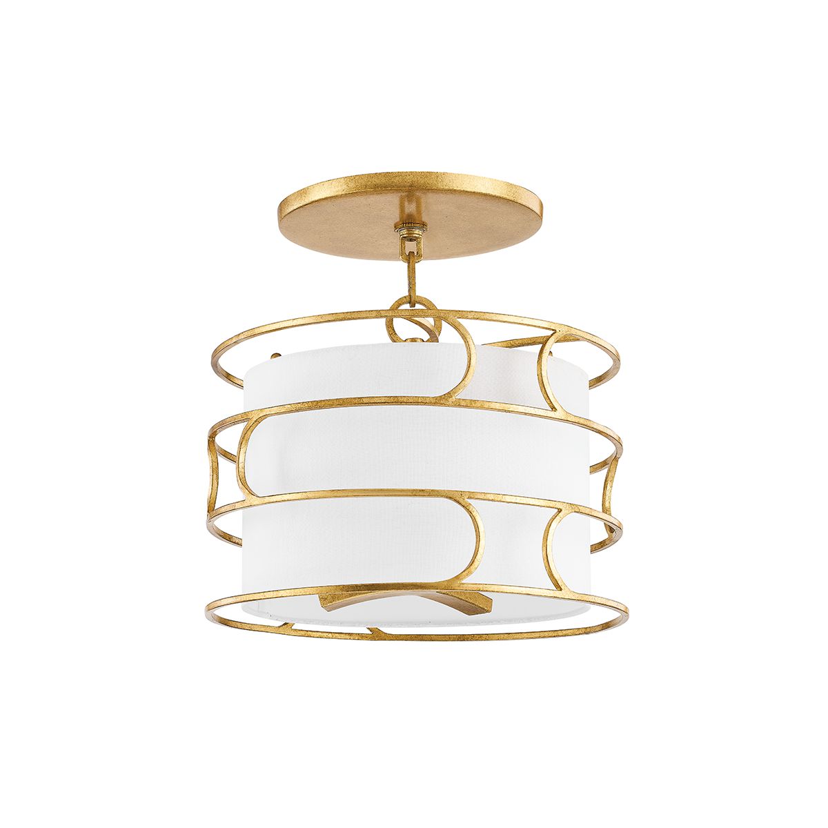 Reedley 3-Light Semi-Flush Ceiling Light by Troy Lighting in Vintage Gold Leaf Finish