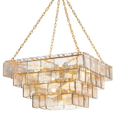 Regal 3-Tier Large Chandelier by Corbett Lighting, 17 Bulbs, Dimmable, Vintage Gold Finish