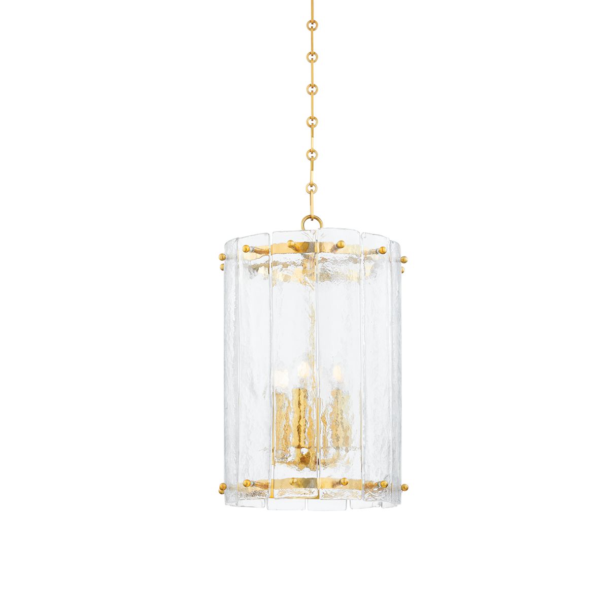 Rio Medium Lantern by Corbett Lighting, 23.25" Height, Vintage Polished Brass, Dimmable, UL Damp Rated