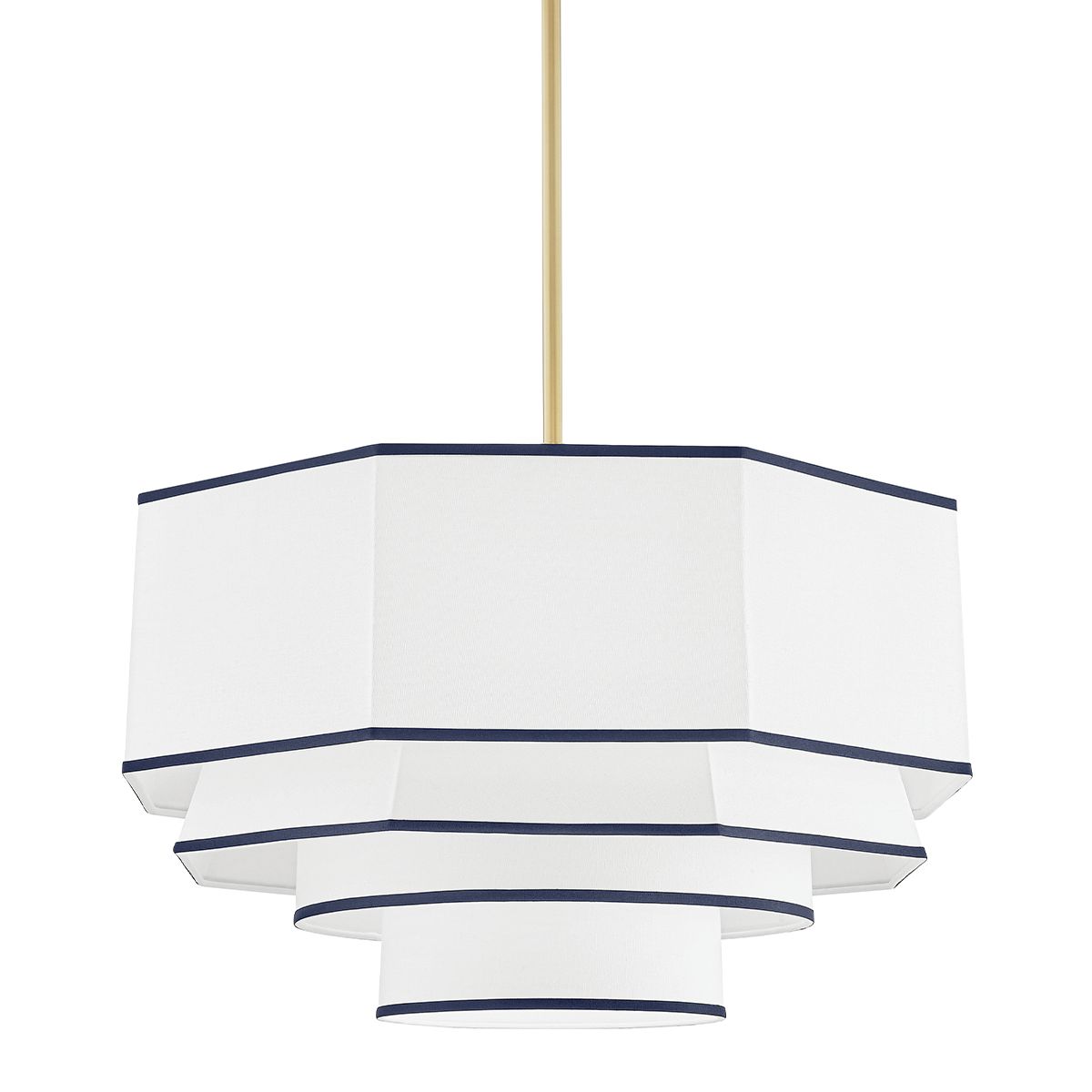 Riverdale Chandelier 6-Light by Hudson Valley Lighting in Aged Brass with Dimmable White Linen Shade