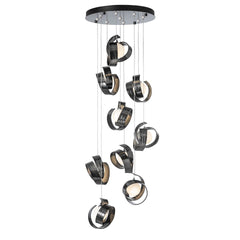 Riza 9-Light Pendant by Hubbardton Forge | Handcrafted Aluminum, Dimmable, Opal Glass Shades