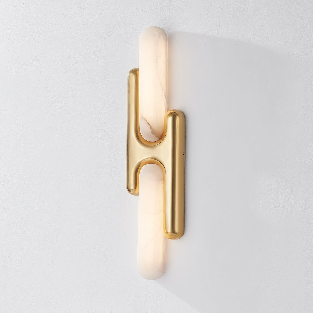 Rosalba Sconce by Corbett Lighting, Vintage Brass, Alabaster Shade, Dimmable LED, 800 Lumens