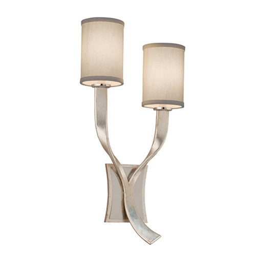 Roxy Sconce 24" Height by Corbett Lighting, Dimmable Wall Light with Silver Leaf Finish