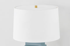 Sarai Table Lamp 29.25"H by Hudson Valley Lighting - Aged Brass & Moonstone Granite Base