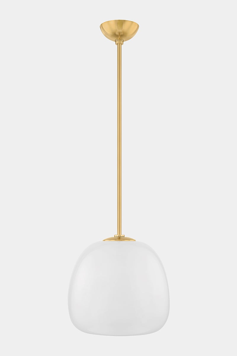 Hudson Valley Scranton Pendant 3015 - Elegant Hanging Light with Etched Glass & Opal Glow