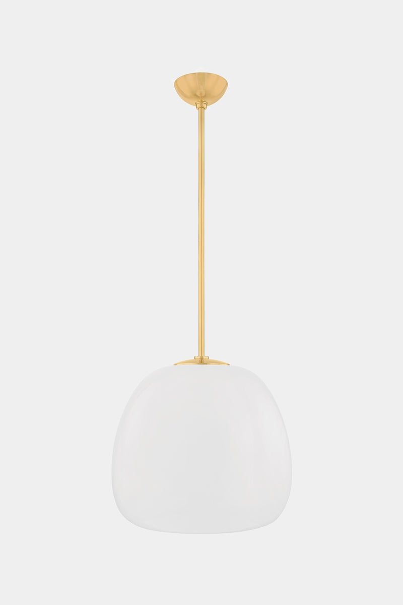 Scranton Large Pendant Light by Hudson Valley, Dimmable LED, Etched Glass, 2225 Lumens