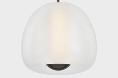 Scranton Large Pendant Light by Hudson Valley, Dimmable LED, Etched Glass, 2225 Lumens