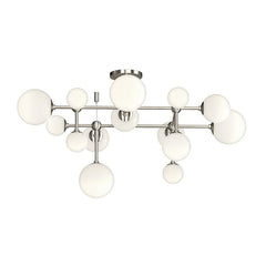 SONNEMAN Sabon 3-Light Semi-Flush Mount with Dimmable LED and Elegant Etched Glass Globes