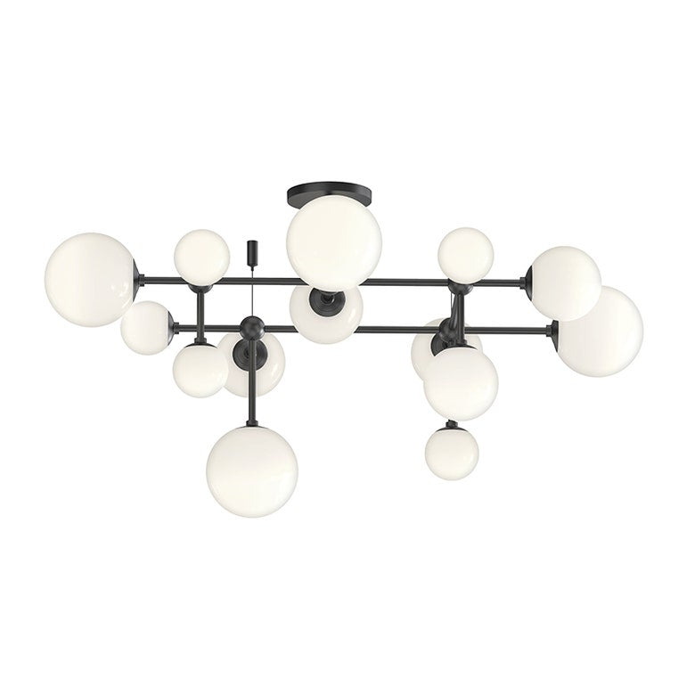 SONNEMAN Sabon 3-Light Semi-Flush Mount with Dimmable LED and Elegant Etched Glass Globes