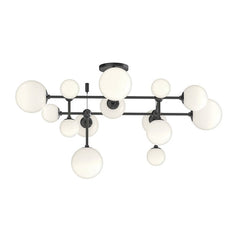 SONNEMAN Sabon 3-Light Semi-Flush Mount with Dimmable LED and Elegant Etched Glass Globes