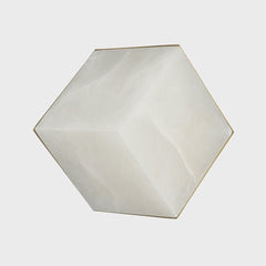 San Juan Sconce 8.25" H by Corbett Lighting - Vintage Brass Finish, Alabaster Cube, Dimmable Wall Light