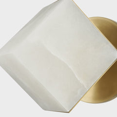 San Juan Sconce 8.25" H by Corbett Lighting - Vintage Brass Finish, Alabaster Cube, Dimmable Wall Light