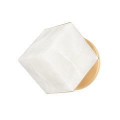 San Juan Sconce 8.25" H by Corbett Lighting - Vintage Brass Finish, Alabaster Cube, Dimmable Wall Light