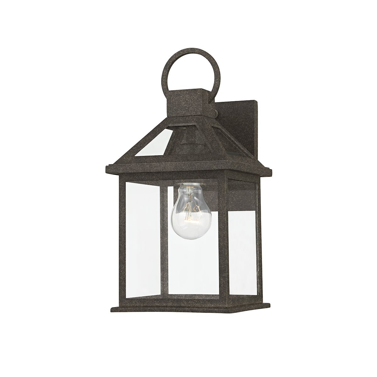 Sanders Outdoor Wall Sconce 13.5"H by Troy Lighting, French Iron Finish, UL Wet Rated, Dimmable E26 Bulb