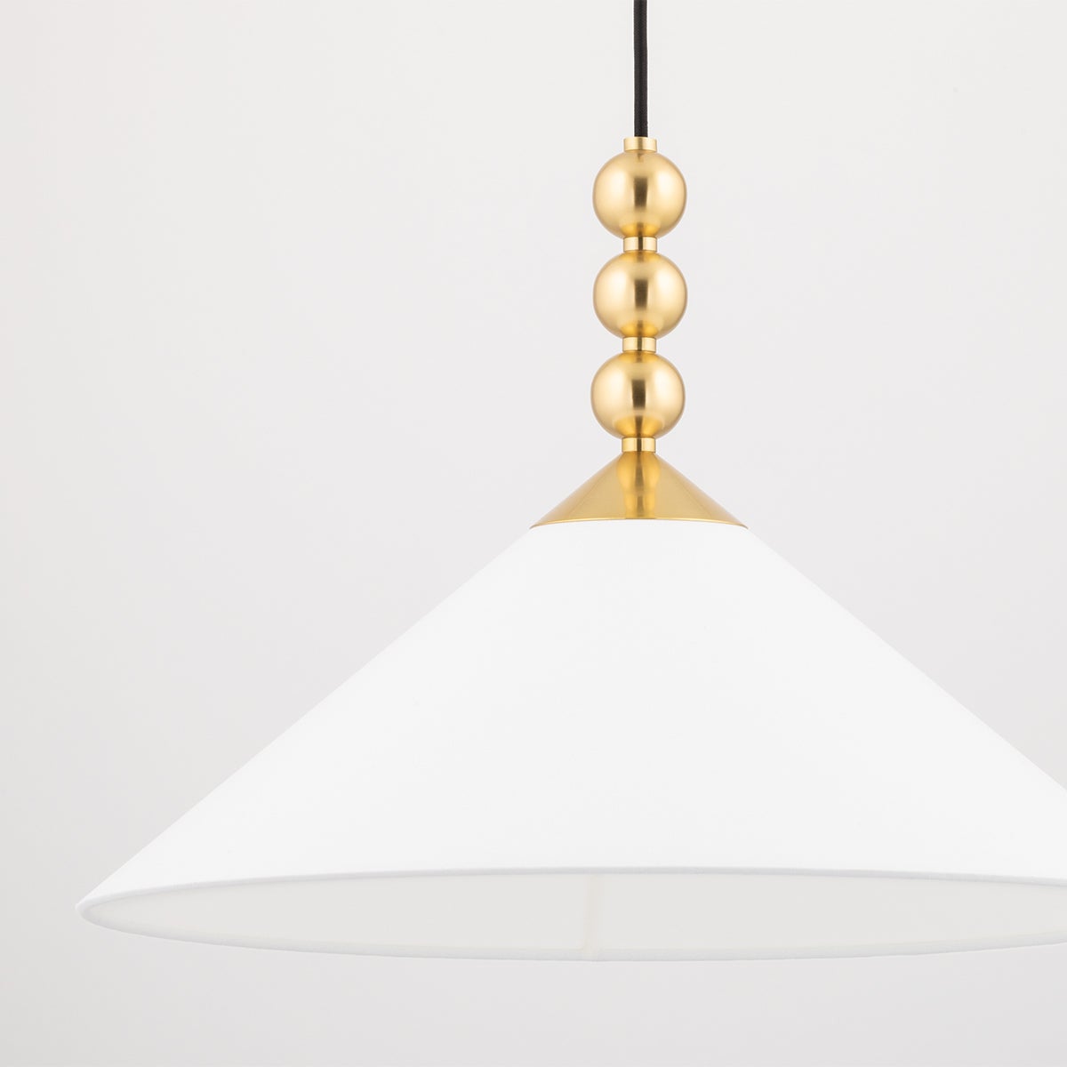 Mitzi Sang Pendant Light, 14.75" Height, Adjustable Dimmable Fixture with Aged Brass and Linen Shade