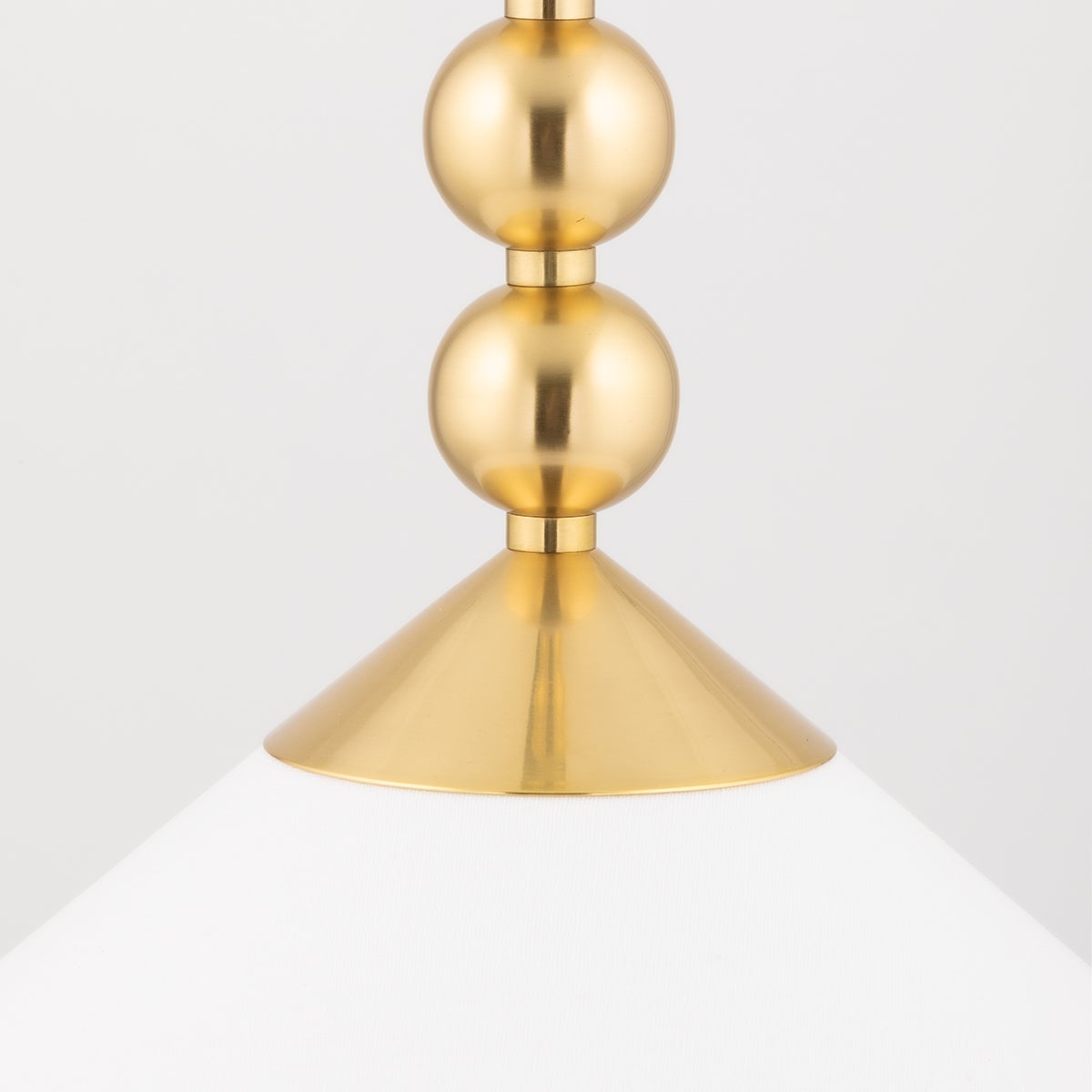 Mitzi Sang Pendant Light, 14.75" Height, Adjustable Dimmable Fixture with Aged Brass and Linen Shade