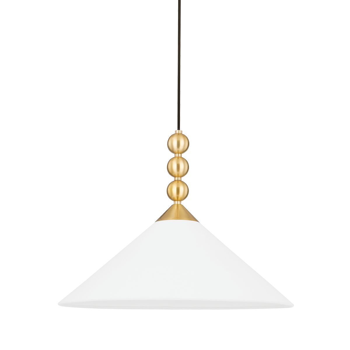 Mitzi Sang Pendant Light, 14.75" Height, Adjustable Dimmable Fixture with Aged Brass and Linen Shade