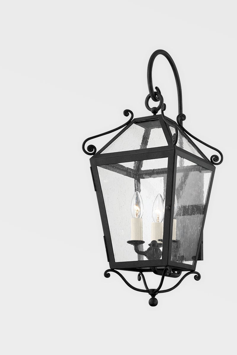 Santa Barbara County Medium Outdoor Wall Sconce By Troy Lighting, Dimmable, French Iron Finish, 25.75" Height