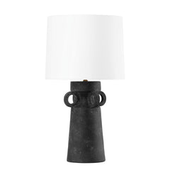 Santa Cruz Table Lamp by Troy Lighting - Dimmable Patina Brass and Black Ceramic Design