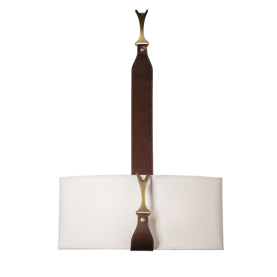 Hubbardton Forge Saratoga Sconce 24.8"H Elegant Linen Shade Dimmable 2 Light Wall Fixture