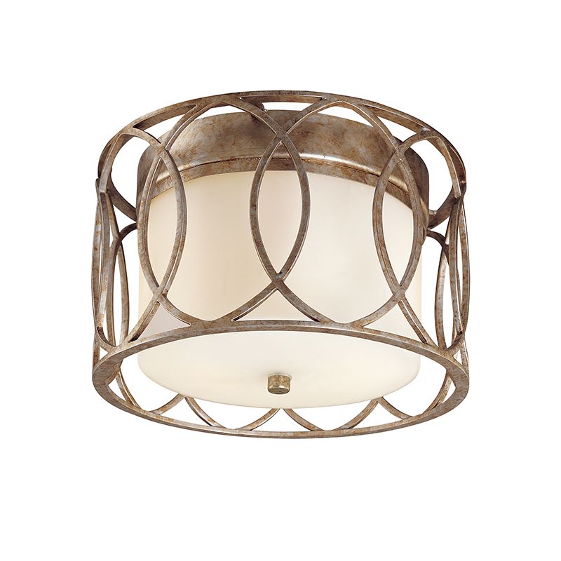 Sausalito Flush Mount Ceiling Light by Troy Lighting, 2-Bulb, Dimmable, Silver Gold Finish