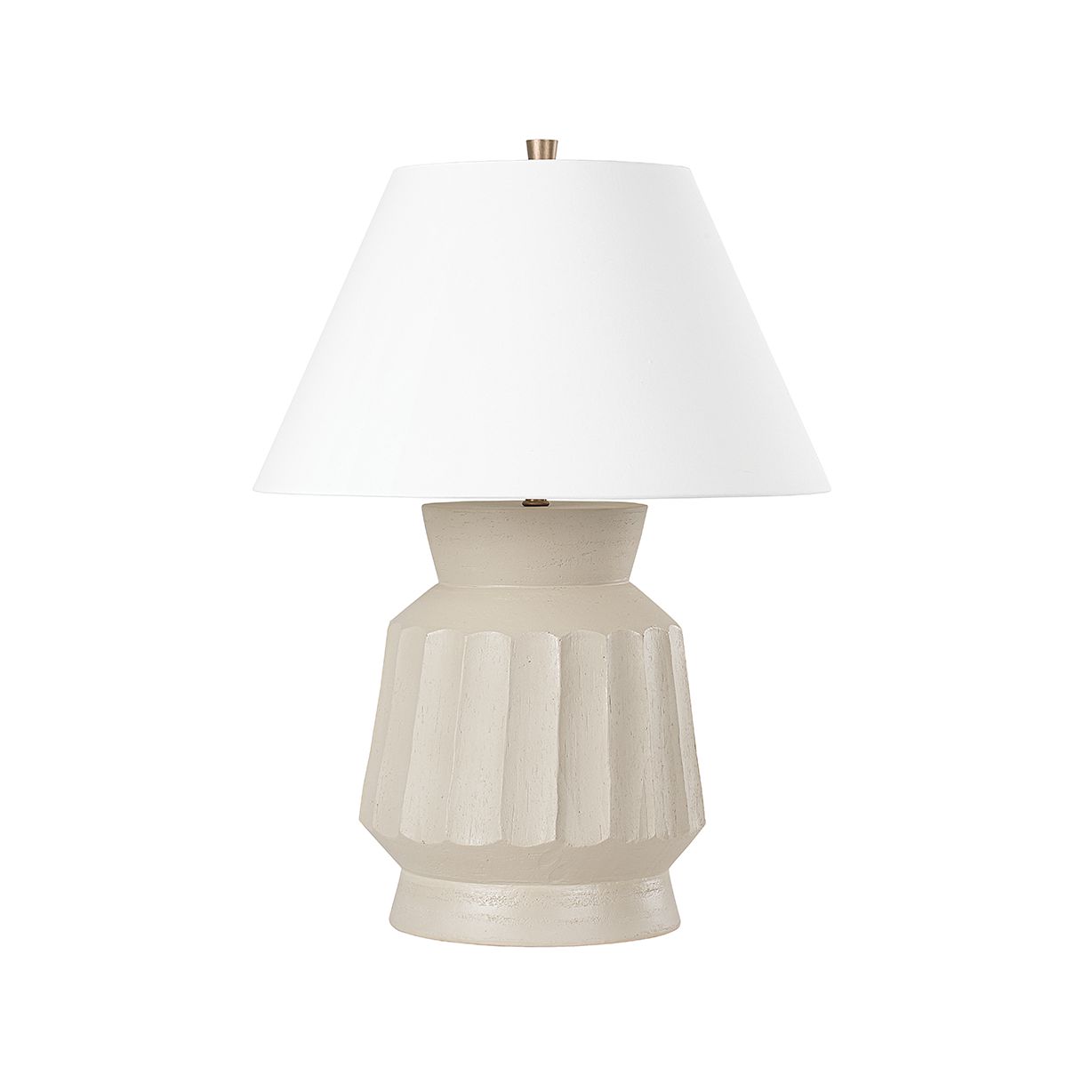 Selma Table Lamp by Troy Lighting, 75W Maximum, Unglazed Grey Ceramic Base, Off-White Linen Shade