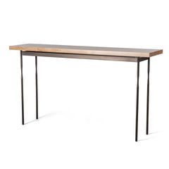 Senza Wood Top Console Table by Hubbardton Forge - 60 In Solid Maple with Steel Legs, Multiple Finishes