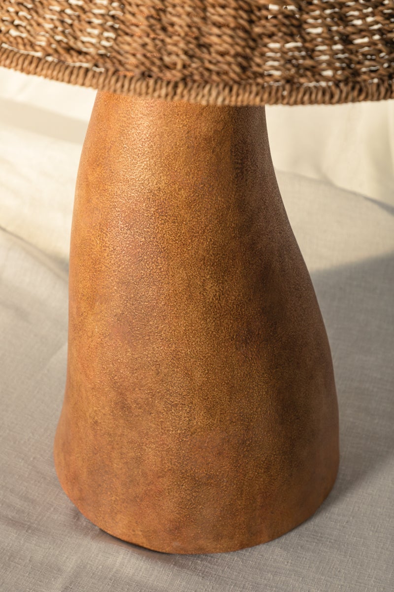 Seyla Table Lamp 29" Handcrafted Terracotta with Natural Abaca Shade & Dimmer by Troy Lighting