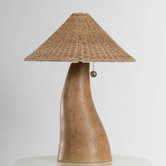 Seyla Table Lamp 29" Handcrafted Terracotta with Natural Abaca Shade & Dimmer by Troy Lighting