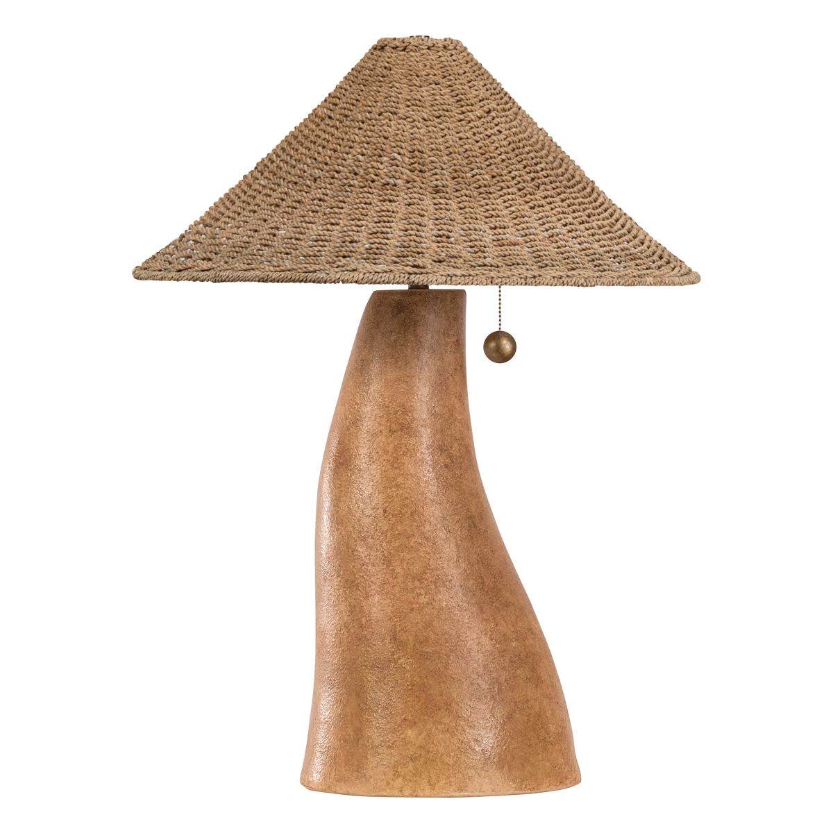 Seyla Table Lamp 29" Handcrafted Terracotta with Natural Abaca Shade & Dimmer by Troy Lighting