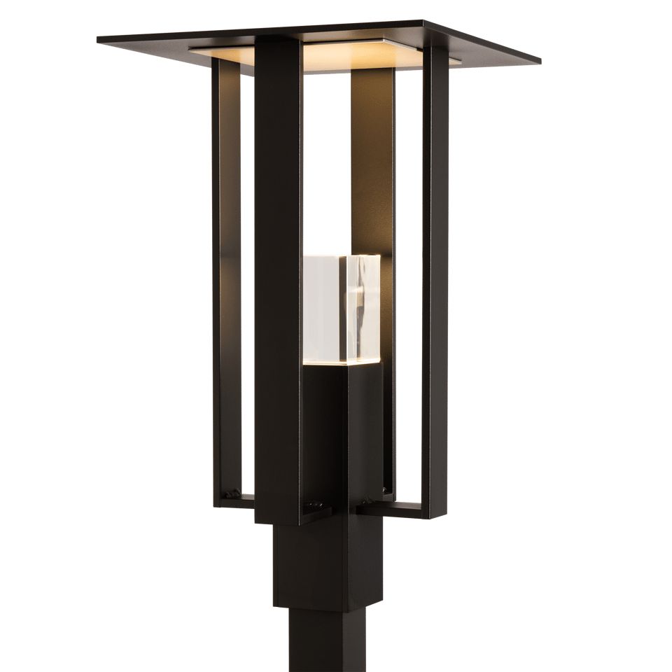 Hubbardton Forge Shadow Box Outdoor Post Light - Modern Design, Dimmable, Weather-Resistant 24.1" Tall