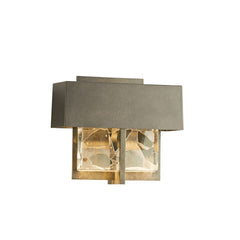 Hubbardton Forge Shard 1-Light Small LED Outdoor Sconce, Handcrafted Clear Glass, 3000K Warm Light