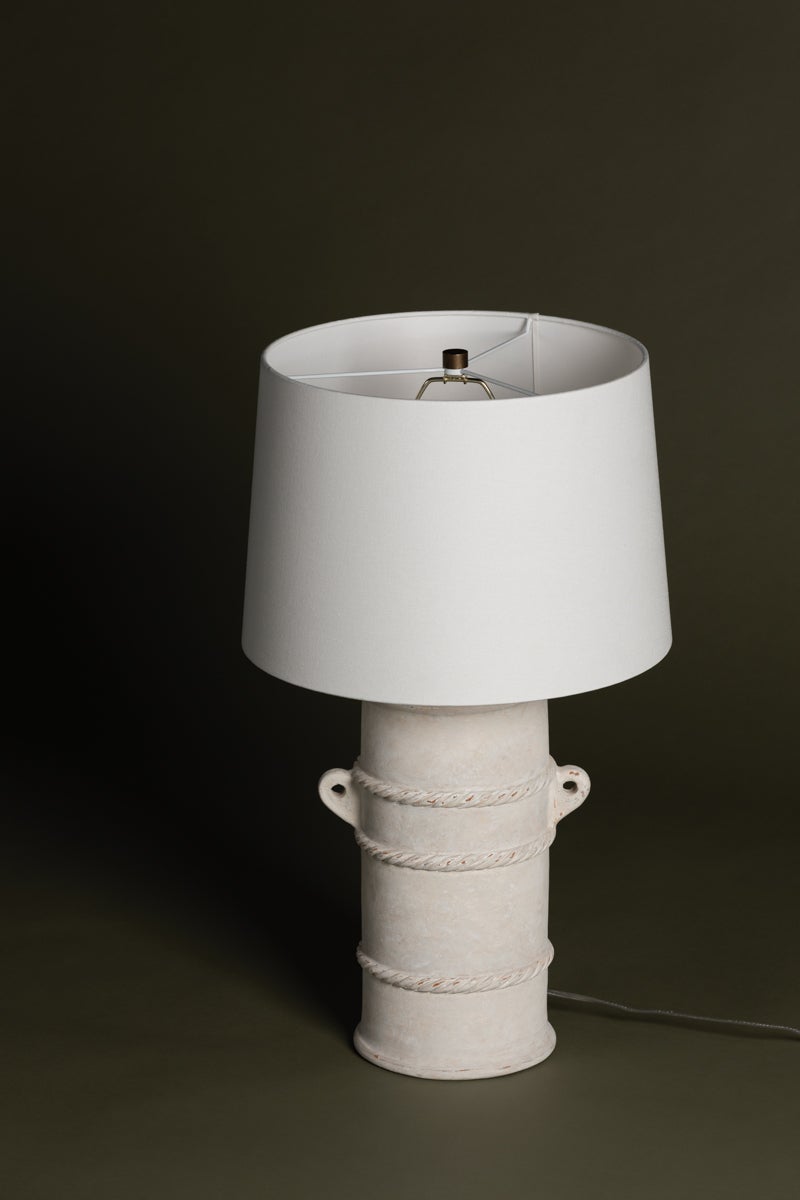 Siena Table Lamp 28.25" Height Handcrafted Terracotta Base Dimmable Linen Shade by Troy Lighting