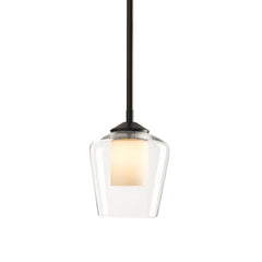 Hubbardton Forge Simple Mini Pendant Light, Handcrafted with Curved Glass, Adjustable 8.7" to 53.7" Höhe