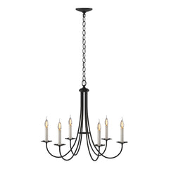 Hubbardton Forge 6 Arm Simple Sweep Chandelier - Dimmable Iron Fixture for Elegant Spaces