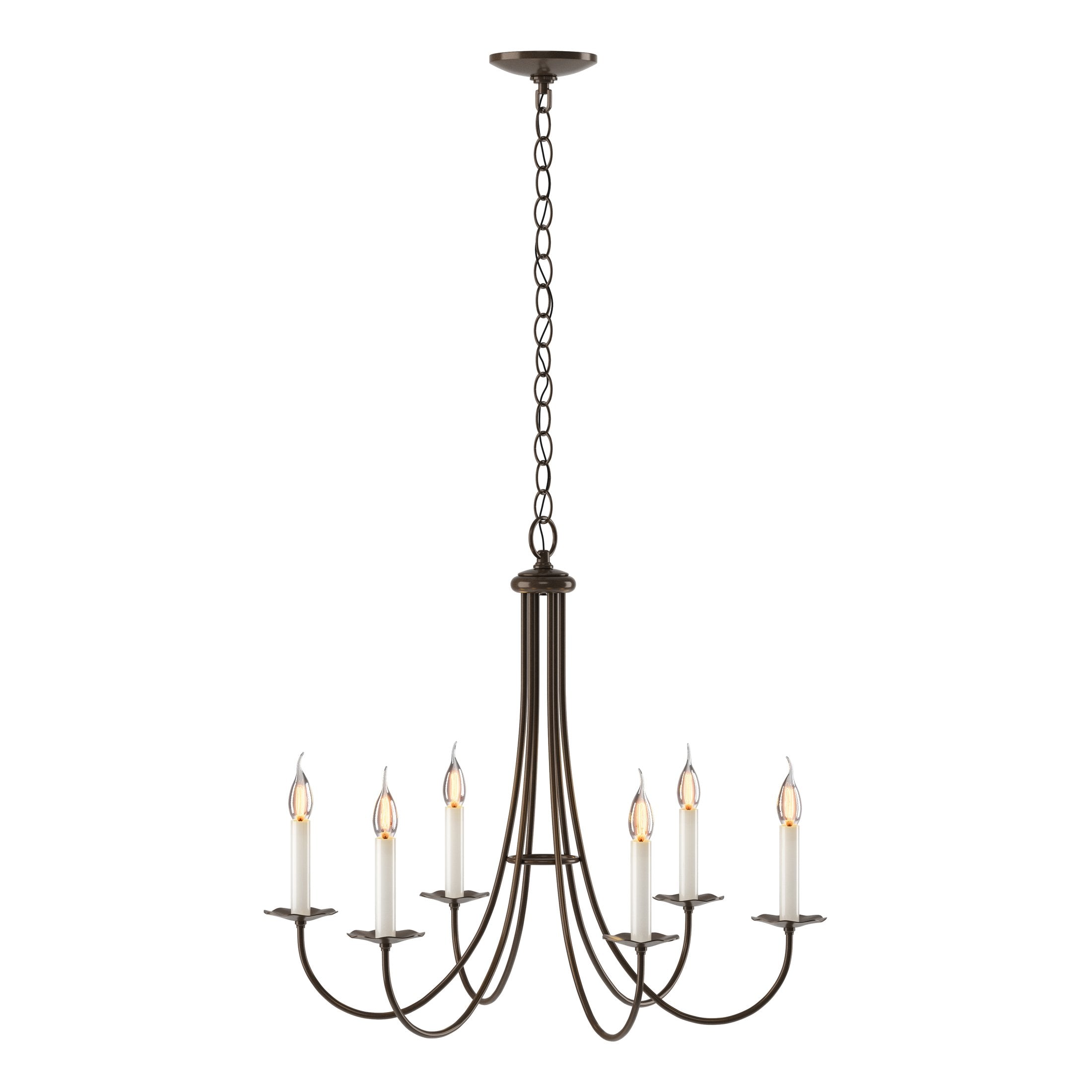 Simple Sweep 6 Arm Chandelier by Hubbardton Forge 101160