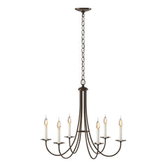 Hubbardton Forge 6 Arm Simple Sweep Chandelier - Dimmable Iron Fixture for Elegant Spaces