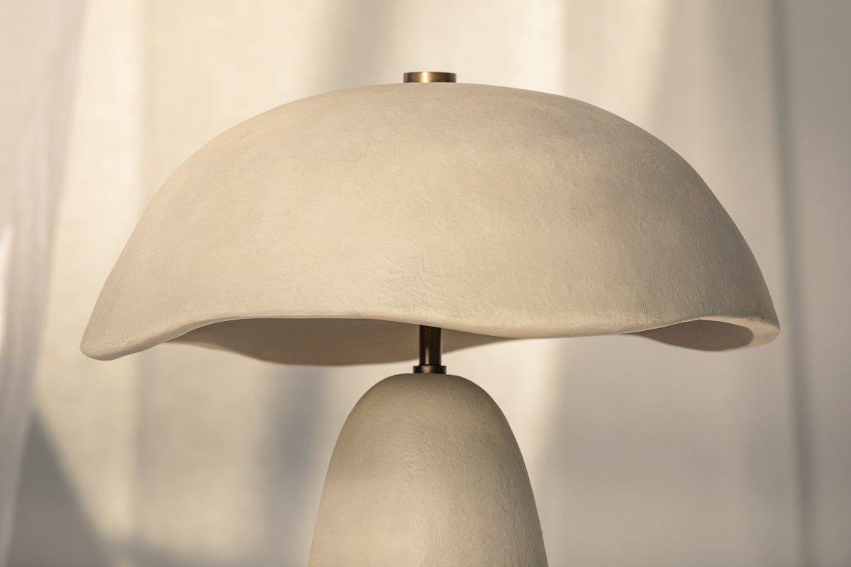 Soloma Table Lamp 20.75" High Artisan White Ceramic Shade Dimmable Patina Brass Finish