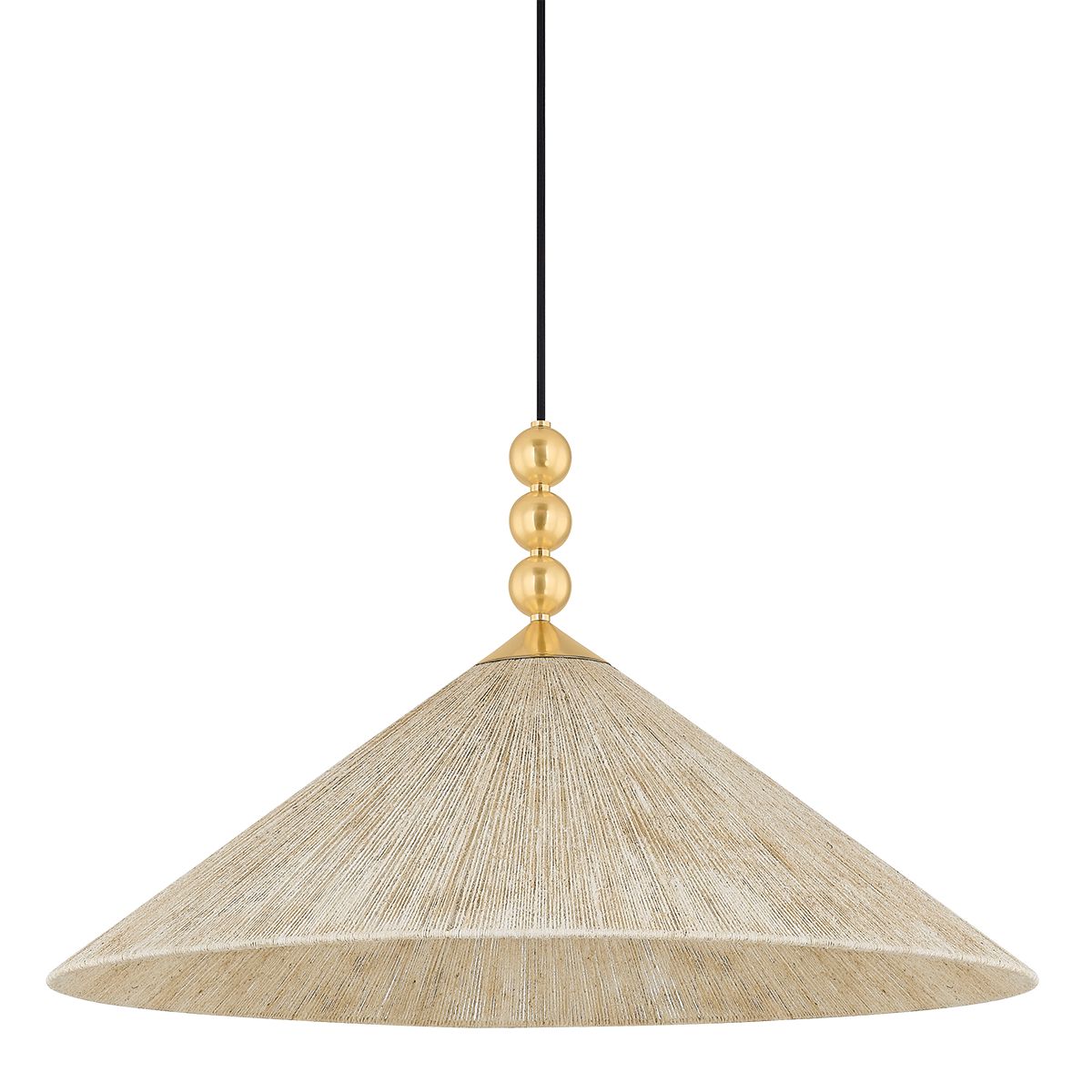 Mitzi Song Pendant Light 30" Wide Woven Jute Shade Aged Brass Finish Dimmable Fixture