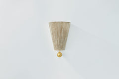 Mitzi Song Wall Sconce - Aged Brass Finish, Dimmable, Soft Light Jute Shade, Modern Design