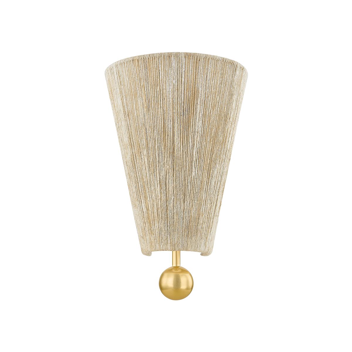 Mitzi Song Wall Sconce - Aged Brass Finish, Dimmable, Soft Light Jute Shade, Modern Design