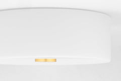 Mitzi Sophie Ceiling Light, Dimmable Opal Glass Shade, Aged Brass or Polished Nickel Finish, UL Damp Rated