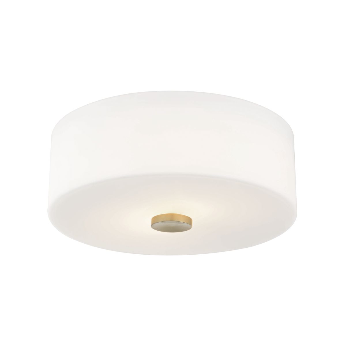 Mitzi Sophie Ceiling Light, Dimmable Opal Glass Shade, Aged Brass or Polished Nickel Finish, UL Damp Rated