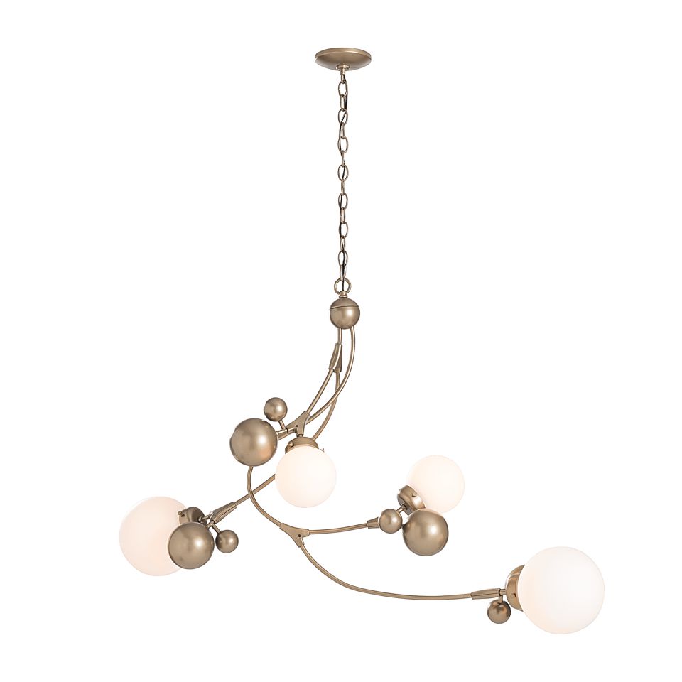 Hubbardton Forge Sprig Pendant Light Fixture, 30.5”H x 42”W, Dimmable, Handcrafted Steel, Glass Berries