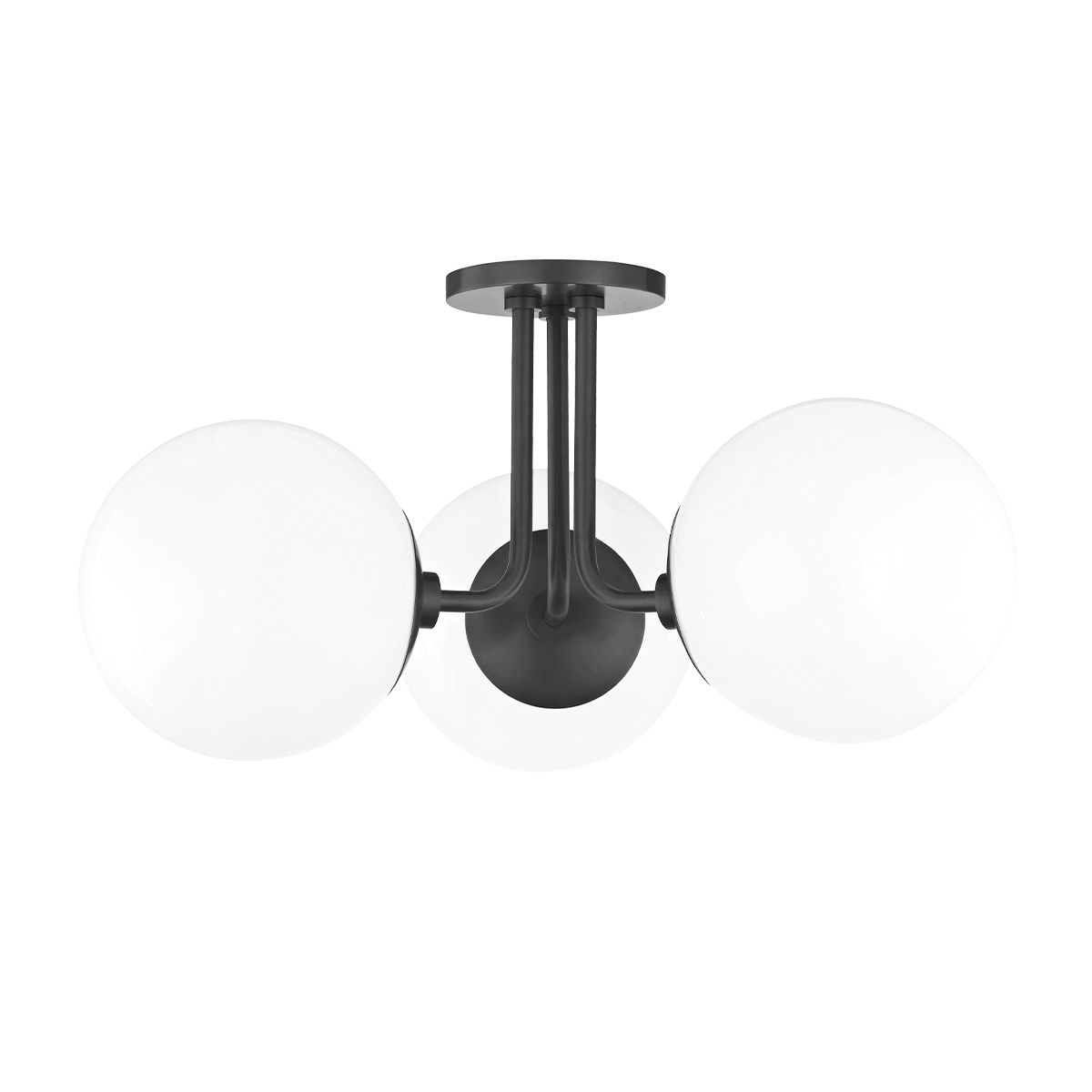 Mitzi Stella 3-Light Semi-Flush Ceiling Light with Glossy Opal Glass and Versatile Design