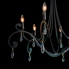 Stella 6 Arm Chandelier by Hubbardton Forge - Handcrafted Elegance with Luxurious Crystals