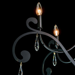 Stella 6 Arm Chandelier by Hubbardton Forge - Handcrafted Elegance with Luxurious Crystals